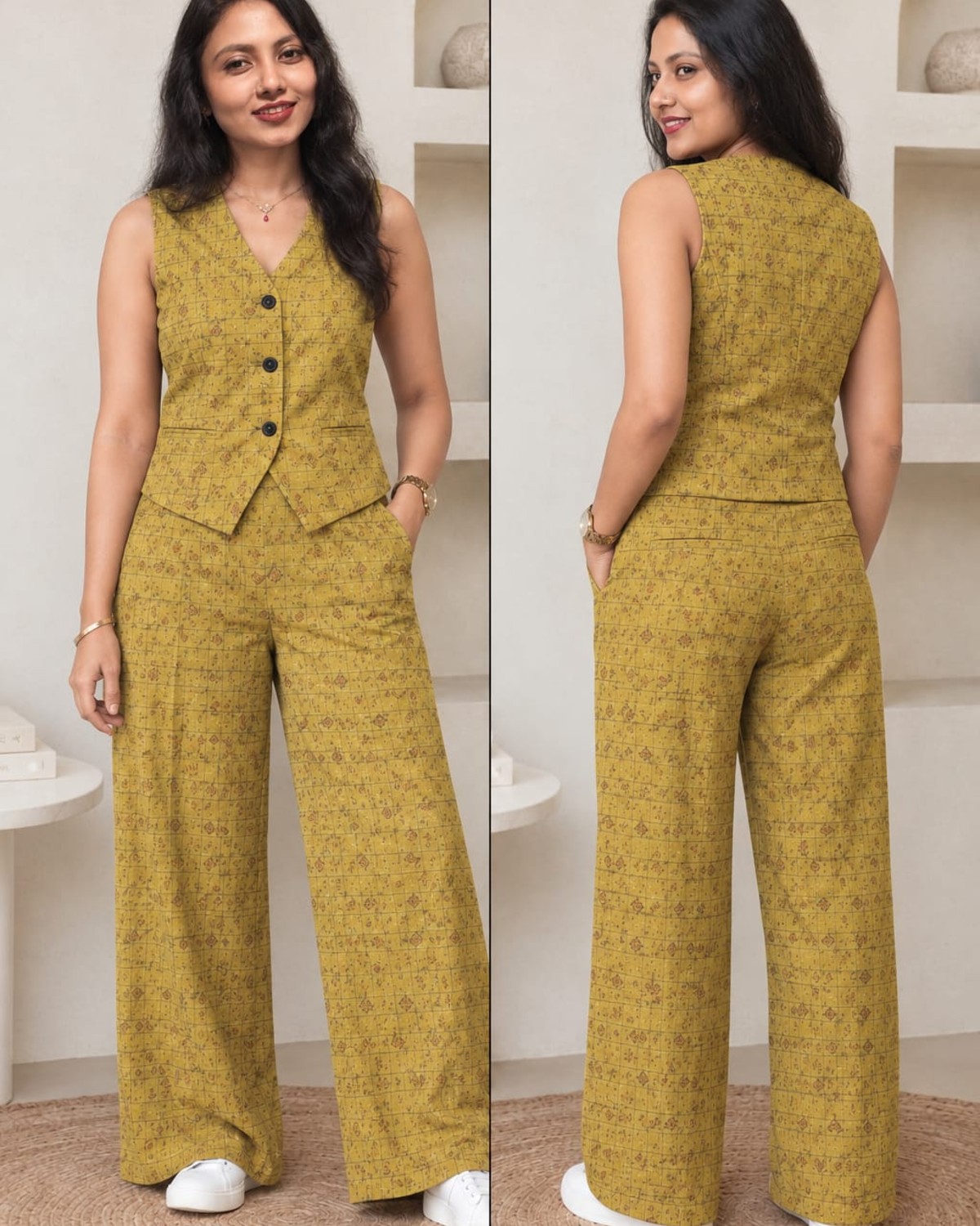 Printed Waistcoat Pant Set – Modern Power Edit - Waistcoats